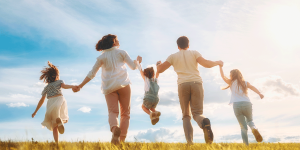 Family outing in the countryside