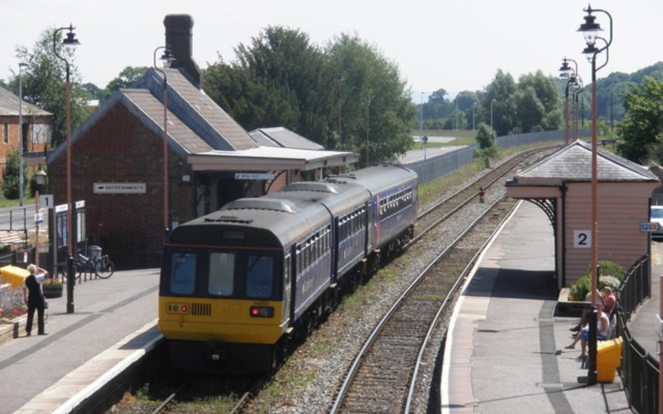 It's a 20 minute train ride to the centre of Exeter. from Crediton Station